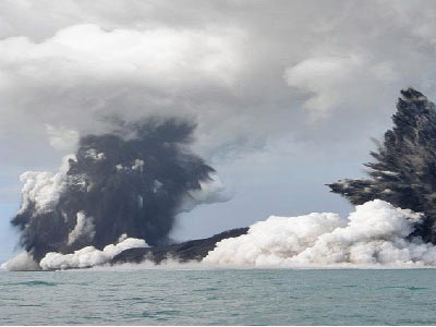 undersea volcano erupted off the coast of Tonga
